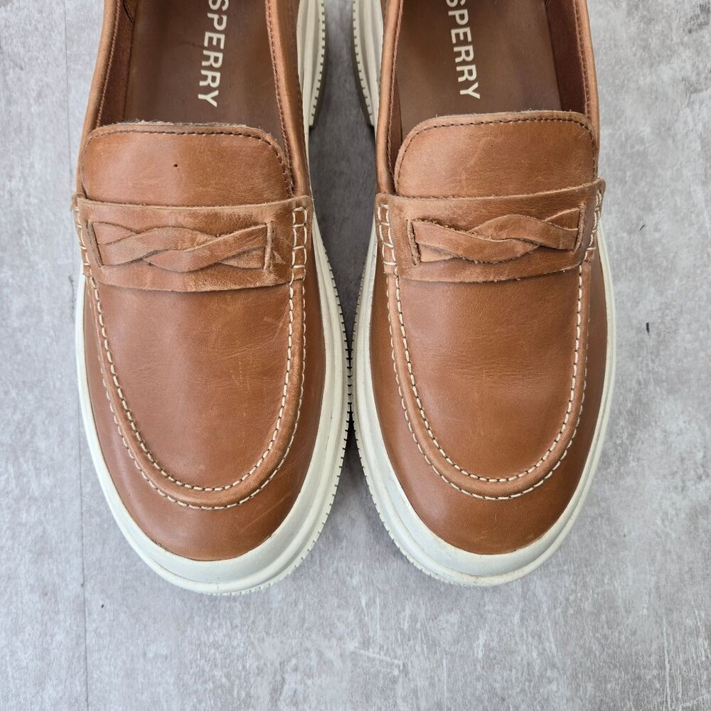 Sperry Women's Tan Platform Penny Loafers - Picture 10 of 11